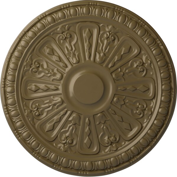 Ekena Millwork Raymond Ceiling Medallion (Fits Canopies up to 5 3/8"), Hnd-Painted Mississippi Mud, 18"OD x 1 1/4"P CM18RA2MMF - main